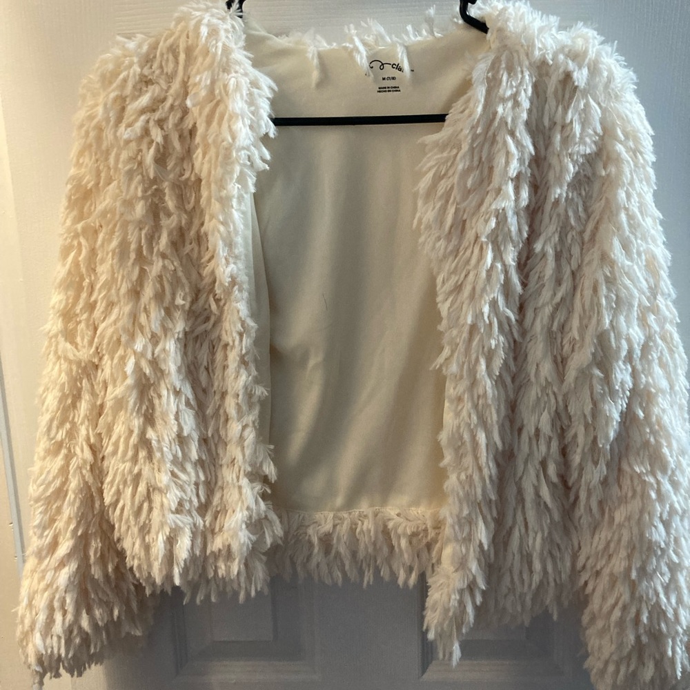 Art Class girls faux fur/shag jacket.